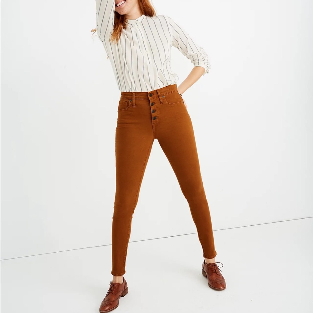 Madewell - 9" Mid-Rise Skinny Jeans Garment-Dyed Button Front Edition